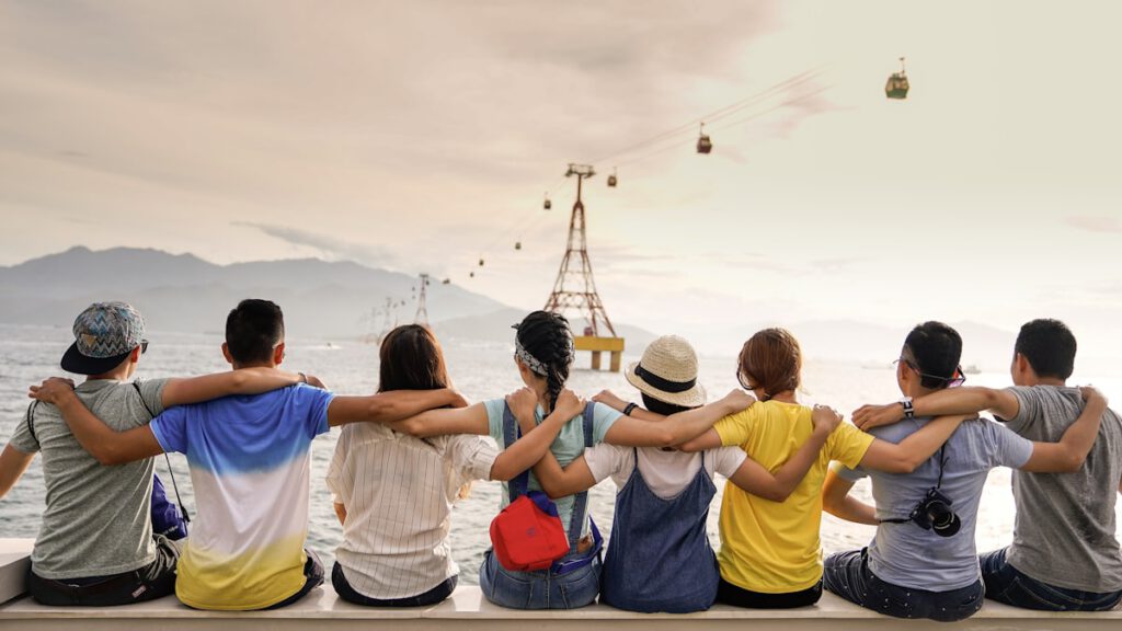 Diverse community of people coming together